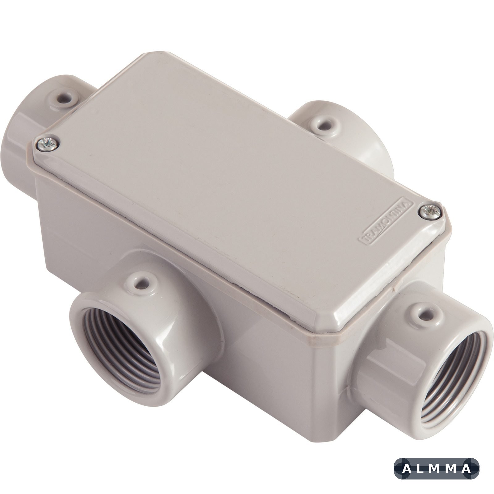 Condulete Tipo X 1.1/2" Fixo Tramontina com Tampa com Rosca NPT e com Pintura Eletrostática a Pó 6 UNIDADES EMB.MINIMA