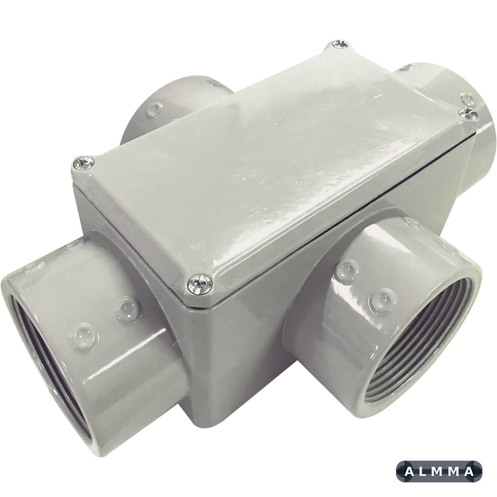 Condulete Tipo X 3" Fixo Tramontina com Tampa com Rosca NPT e com Pintura Eletrostática a Pó 1 UNIDADES EMB.MINIMA
