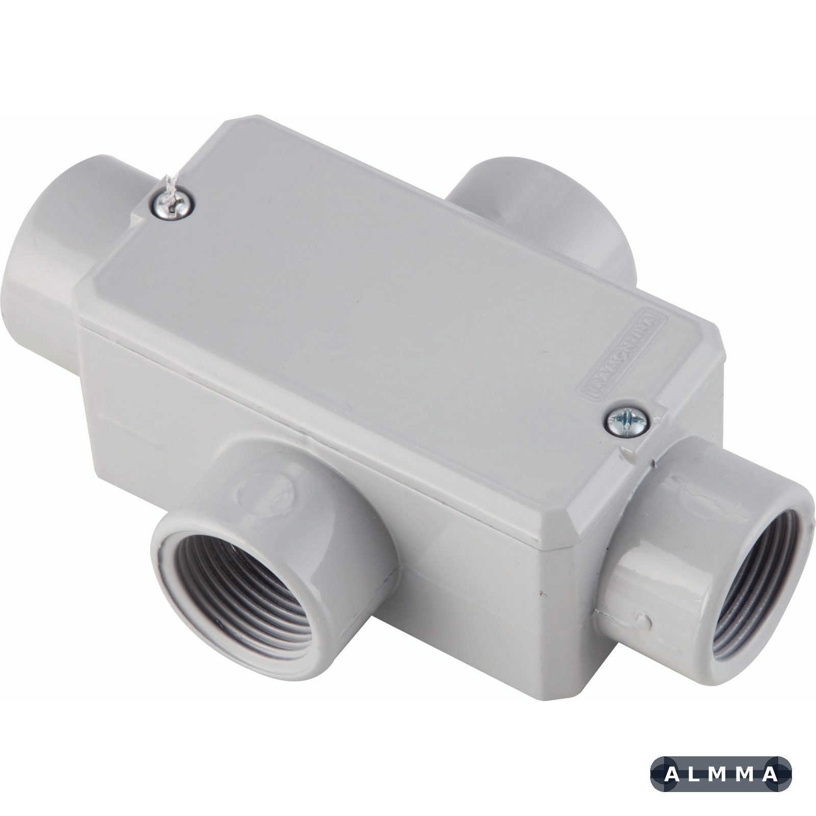 Condulete fixo 1" tipo "X" - com tampa / rosca BSP / com pintura eletrostática a pó 6 UNIDADES EMB.MINIMA