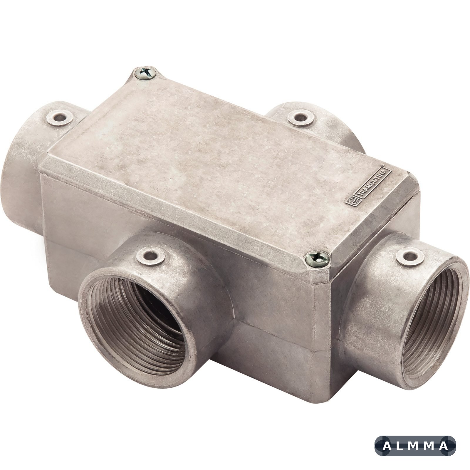 Condulete Tipo X 1.1/2" Fixo Tramontina com Tampa com Rosca BSP e sem Pintura 6 UNIDADES EMB.MINIMA