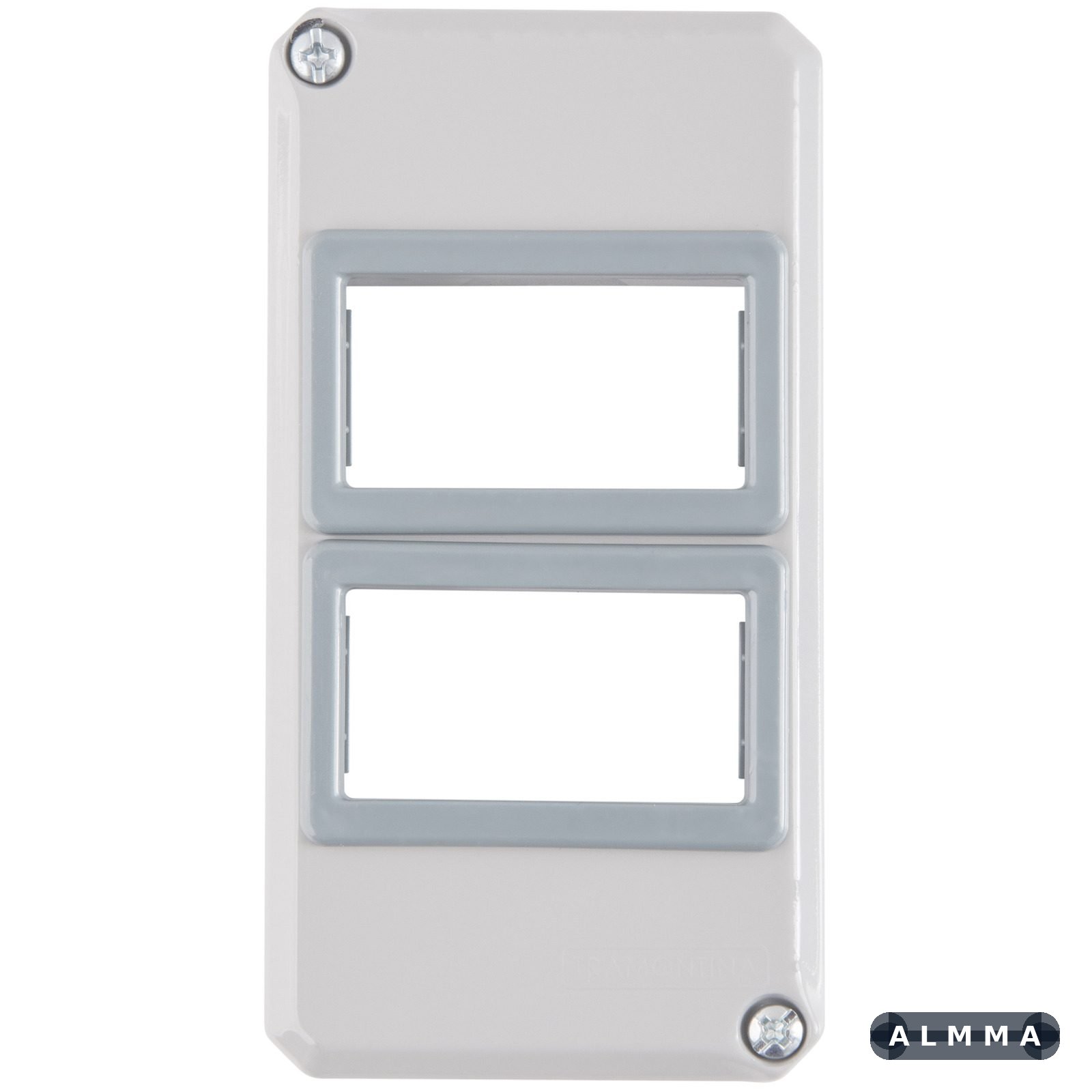 Tampa para Condulete 1" Tramontina com 2 Postos Horizontal para Sistema Modular e com Pintura Eletrostática a Pó 24 UNIDADES EMB.MINIMA