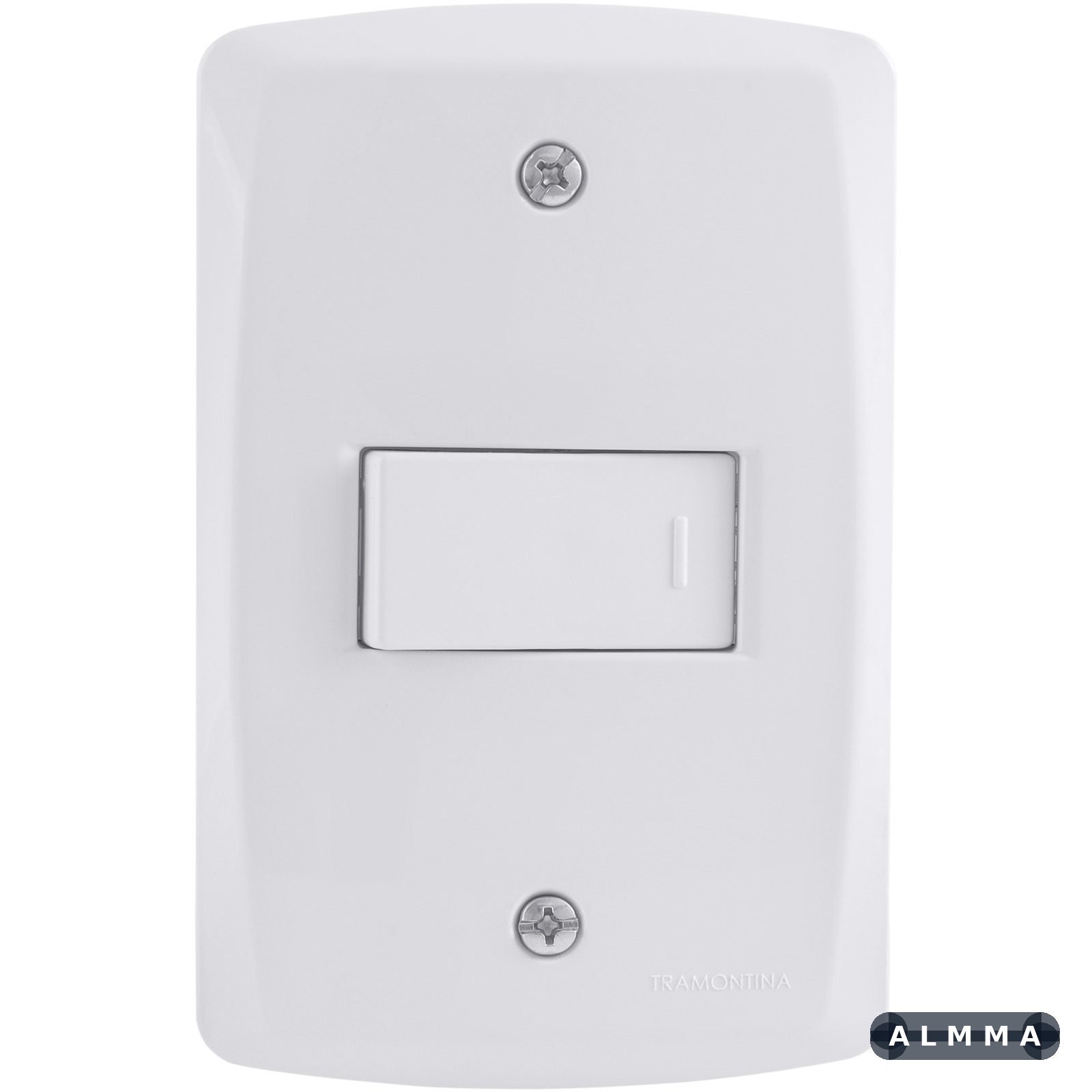 Conjunto 4x2 com 1 Interruptor Simples 10 A 250 V Horizontal Tramontina Lux2 Branco 10 UNIDADES EMB.MINIMA