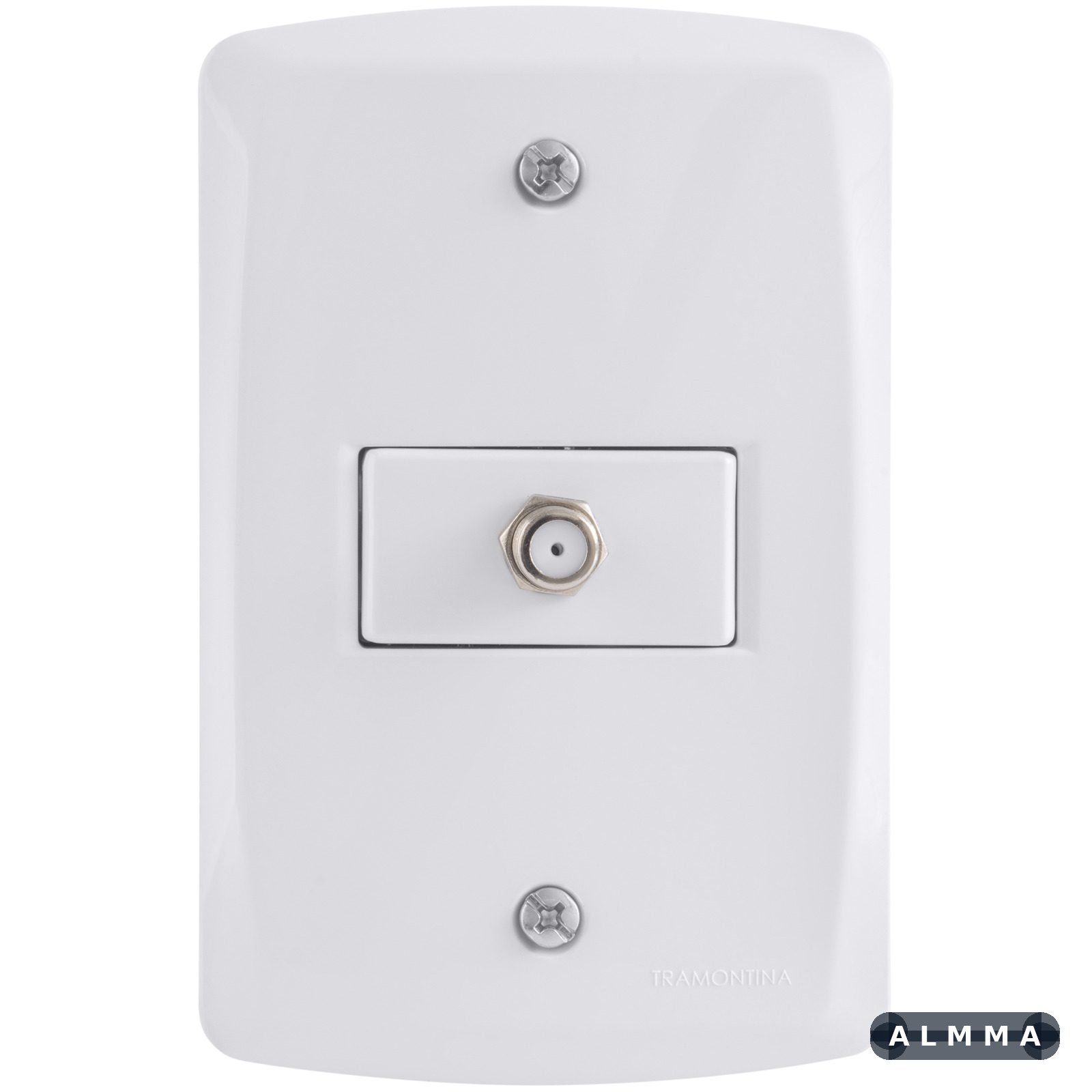 Conjunto 4x2 com 1 Tomada TV/SAT Coaxial Tramontina Lux2 Branco 10 UNIDADES EMB.MINIMA