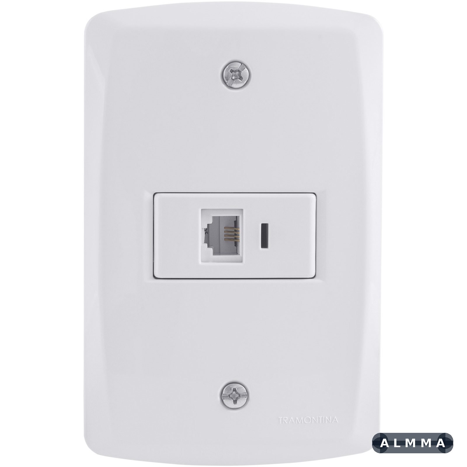 Conjunto 4x2 com 1 Tomada Telefone RJ11 Tramontina Lux2 Branco 10 UNIDADES EMB.MINIMA