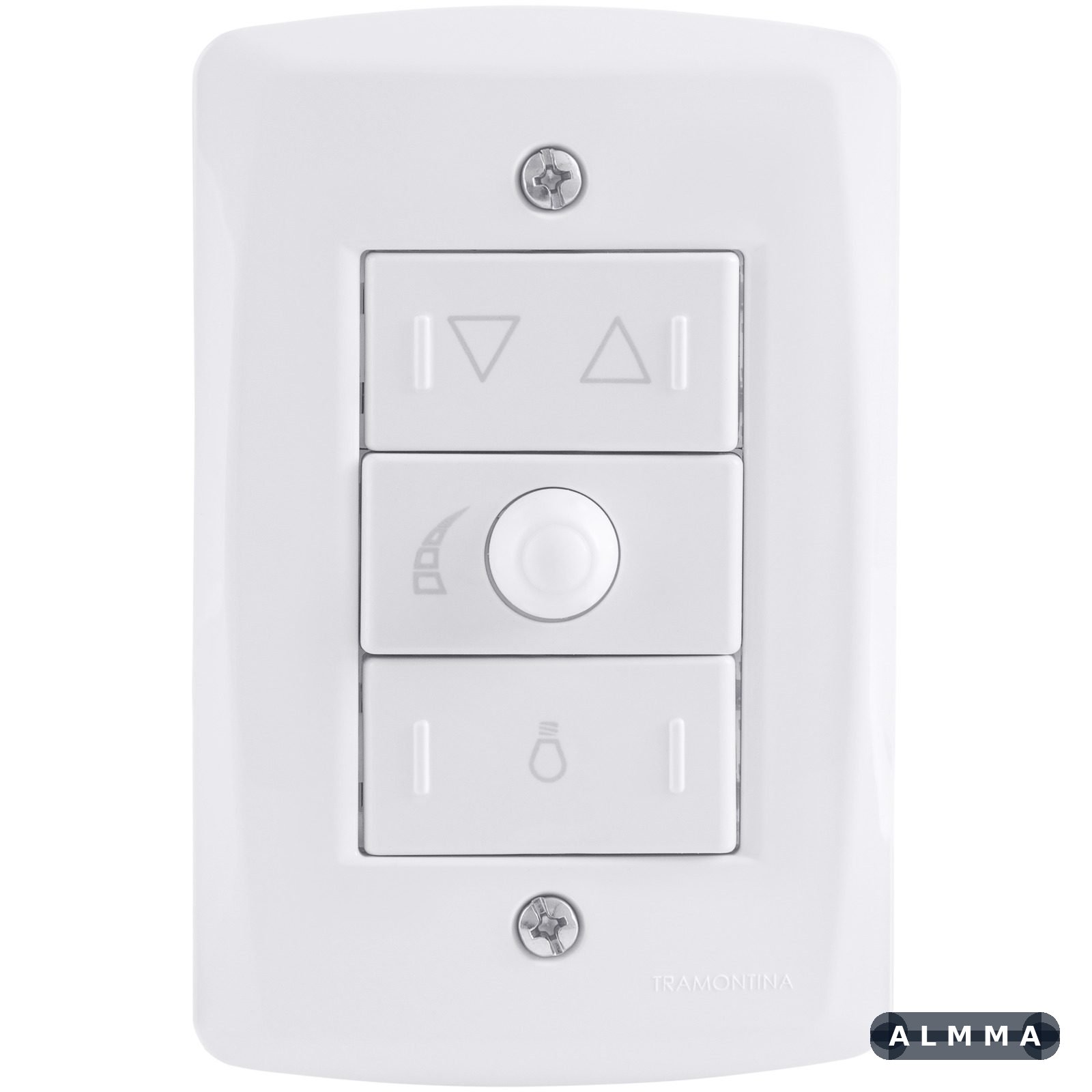 Conjunto 4x2 com Variador de Ventilador Bivolt Tramontina Lux2 Branco 2 UNIDADES EMB.MINIMA