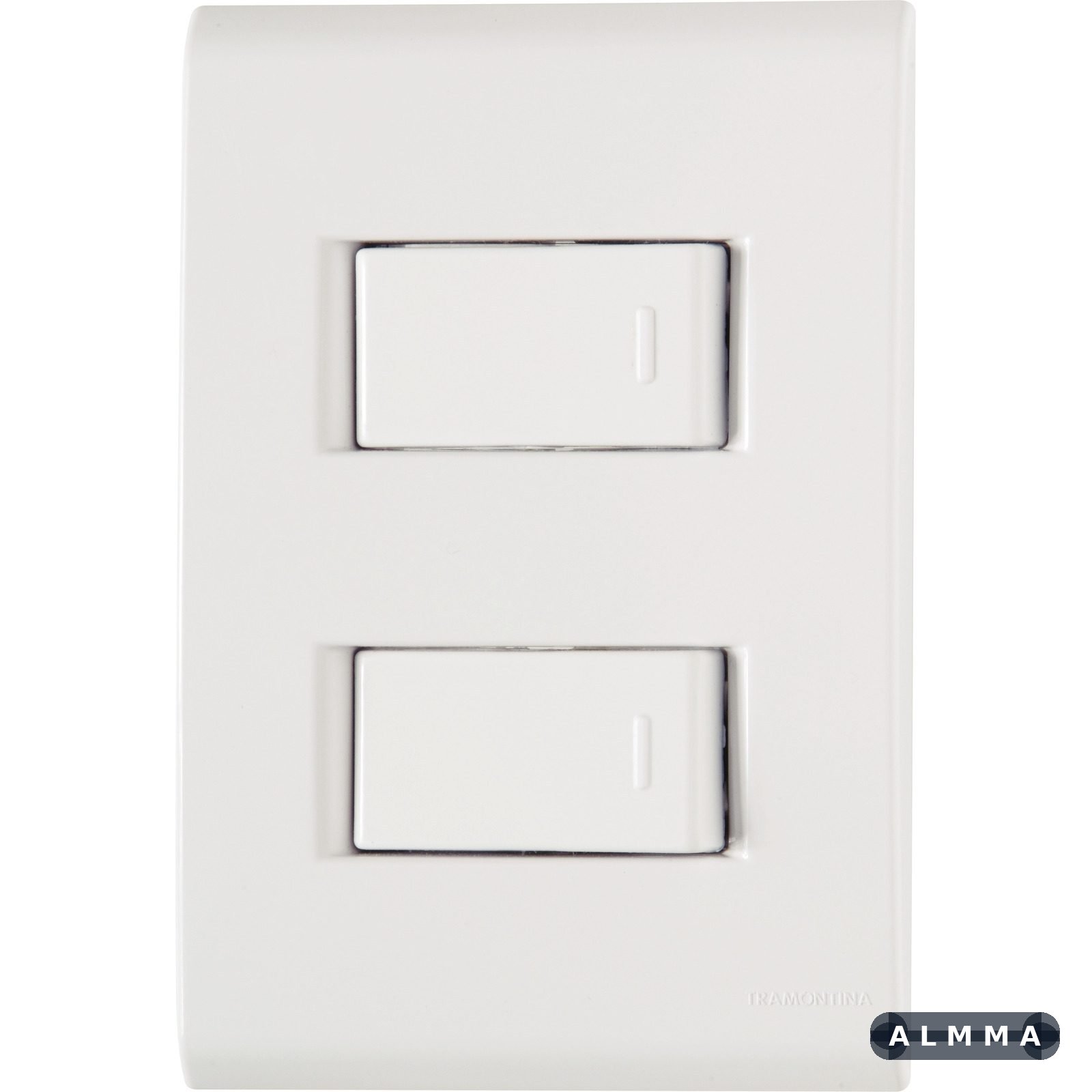 Conjunto 4x2 com 2 Interruptores Simples Tramontina Liz 10 A 250 V Branco 10 UNIDADES EMB.MINIMA
