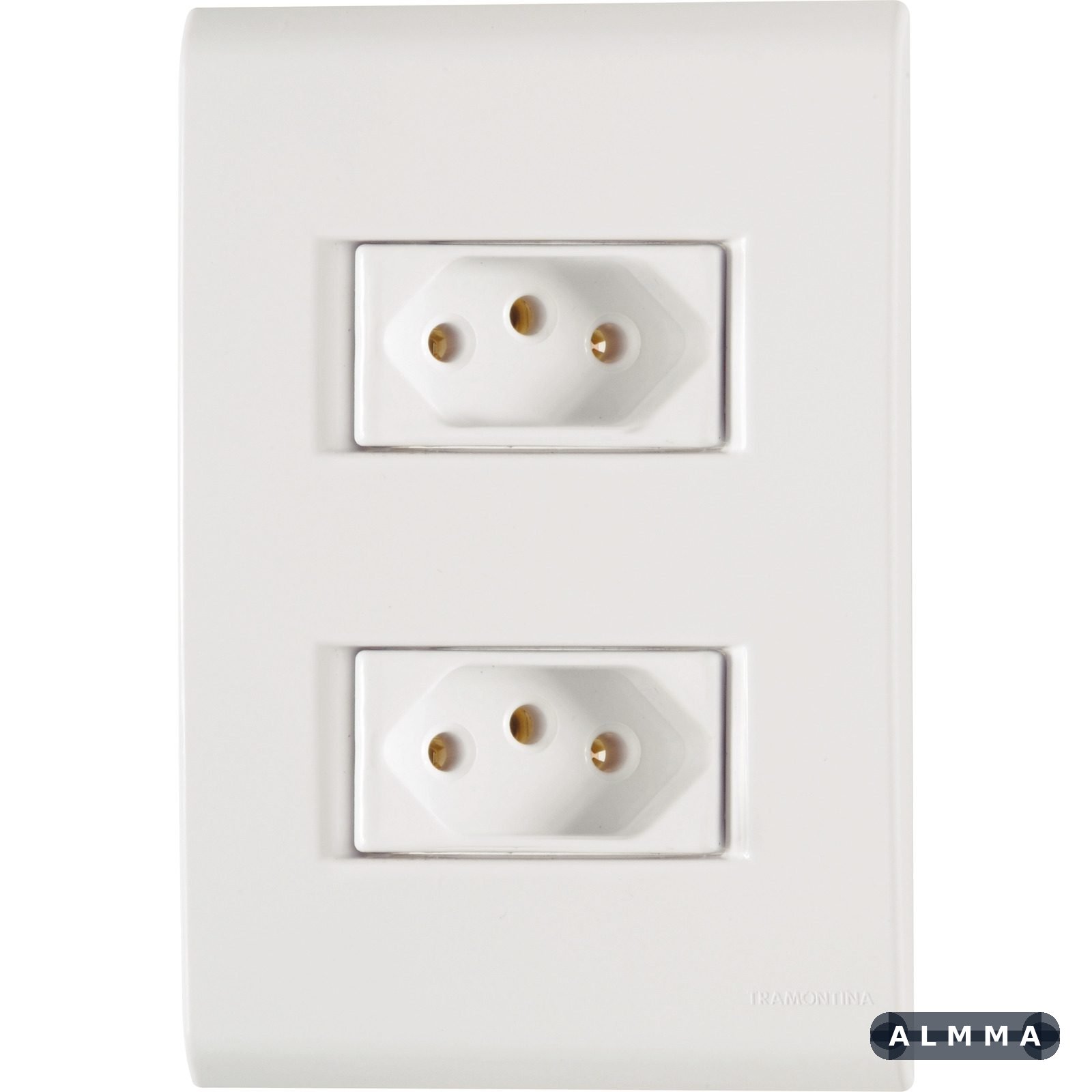 Conjunto 4x2 com 2 Tomadas 2P+T Tramontina 10 A 250 V Liz Branco 10 UNIDADES EMB.MINIMA