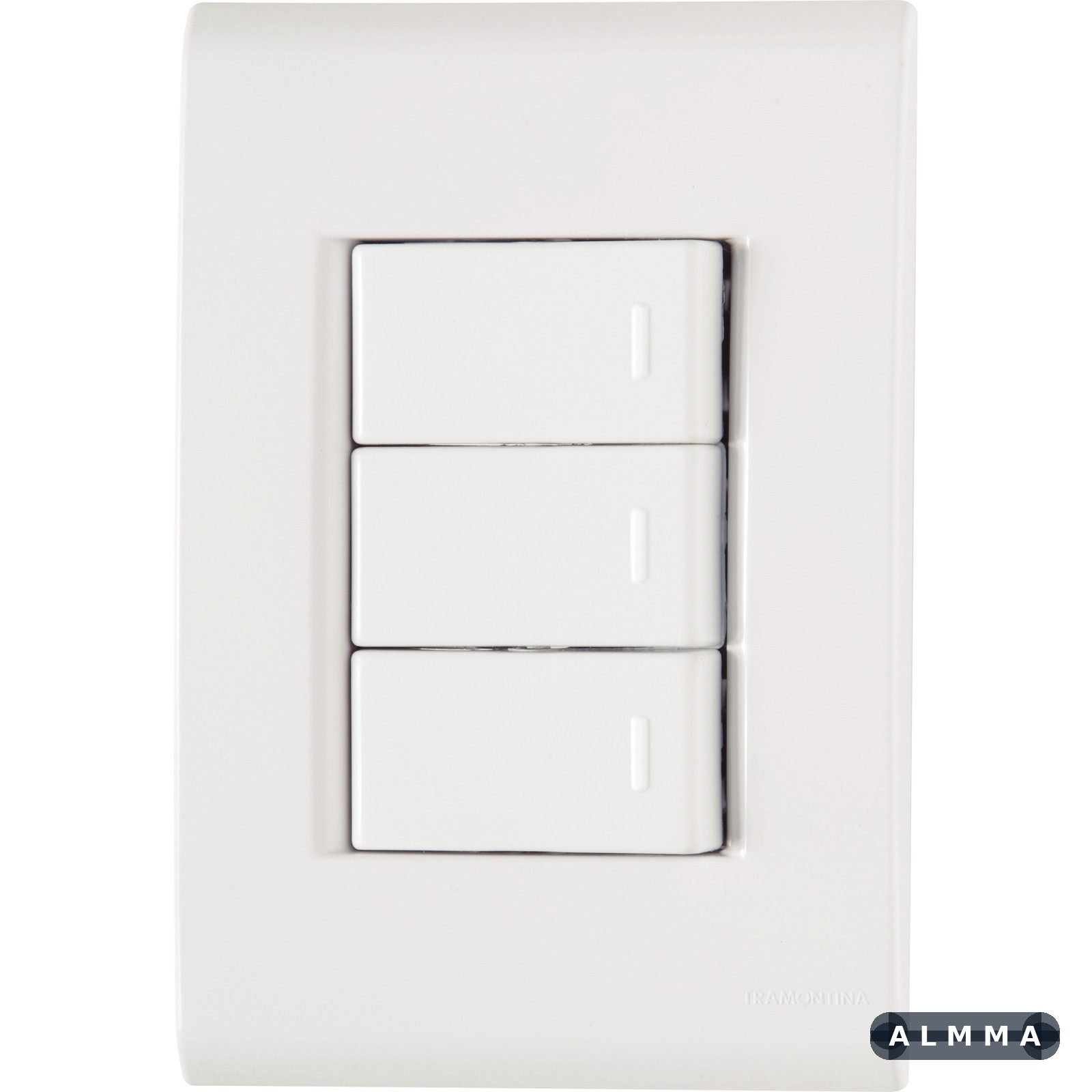 Conjunto 4x2 com 3 Interruptores Simples Tramontina Liz 10 A 250 V Branco 10 UNIDADES EMB.MINIMA