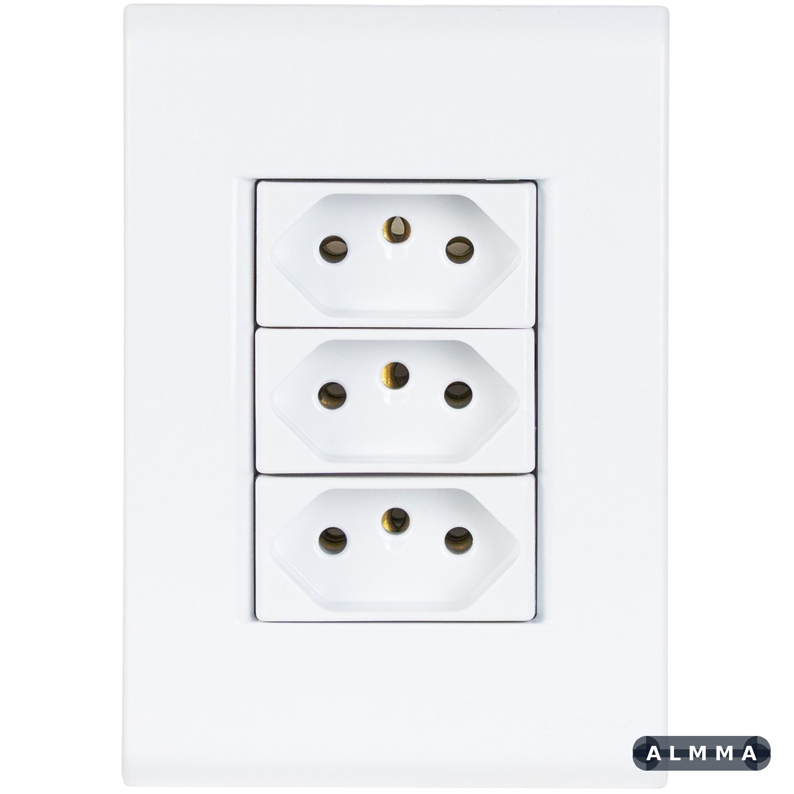 Conjunto 4x2 com 3 Tomadas 2P+T 10 A 250 V Tramontina Liz Branco 10 UNIDADES EMB.MINIMA
