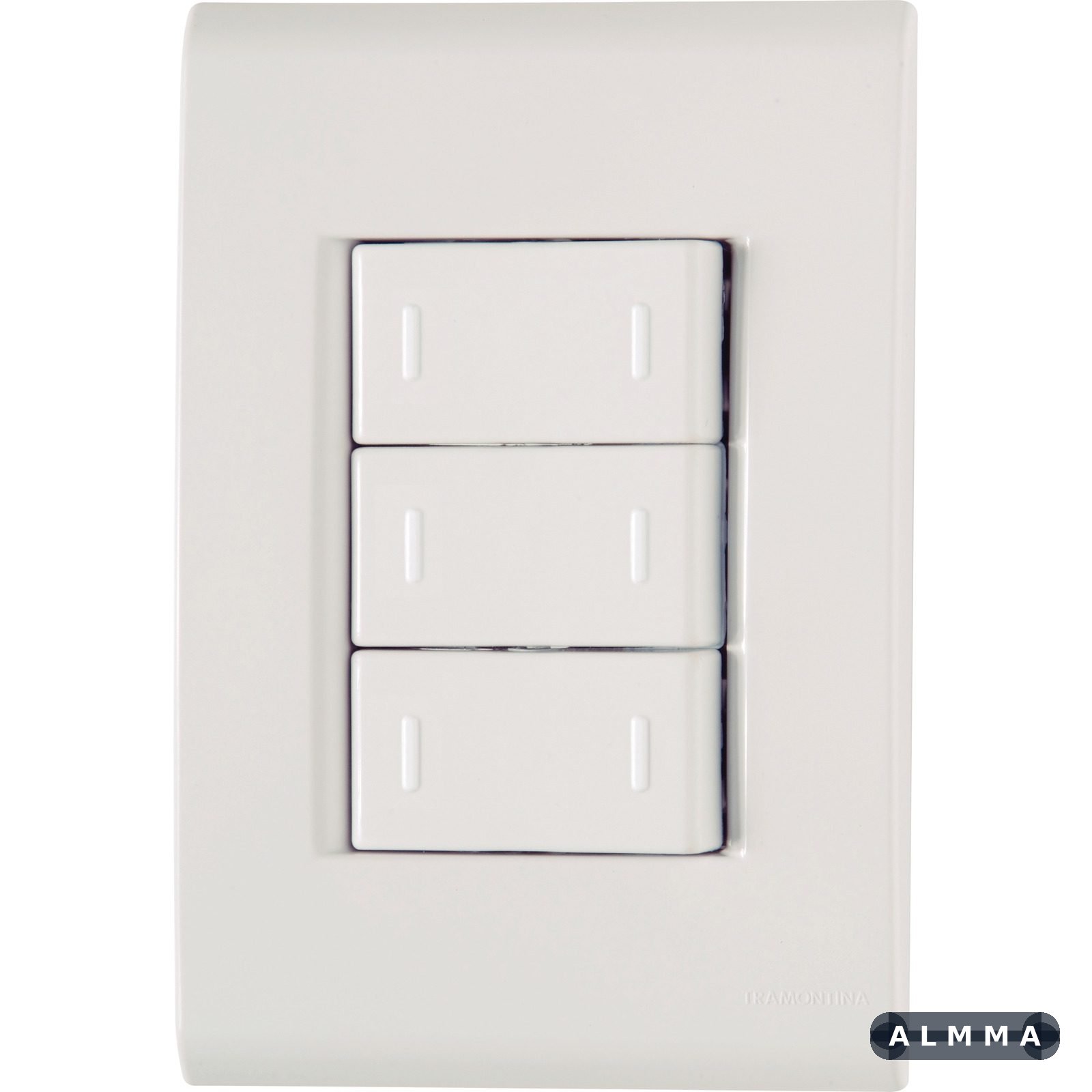 Conjunto 4x2 com 3 Interruptores Paralelos Tramontina Liz 10 A 250 V Branco 10 UNIDADES EMB.MINIMA