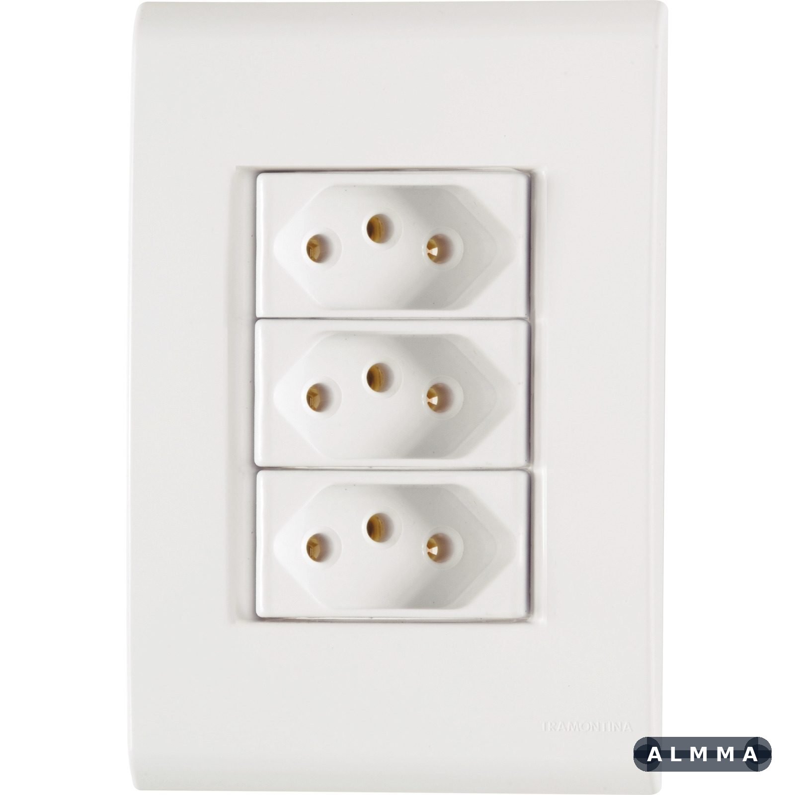 Conjunto 4x2 com 3 Tomadas 2P+T 20 A 250 V Tramontina Liz Branco 10 UNIDADES EMB.MINIMA