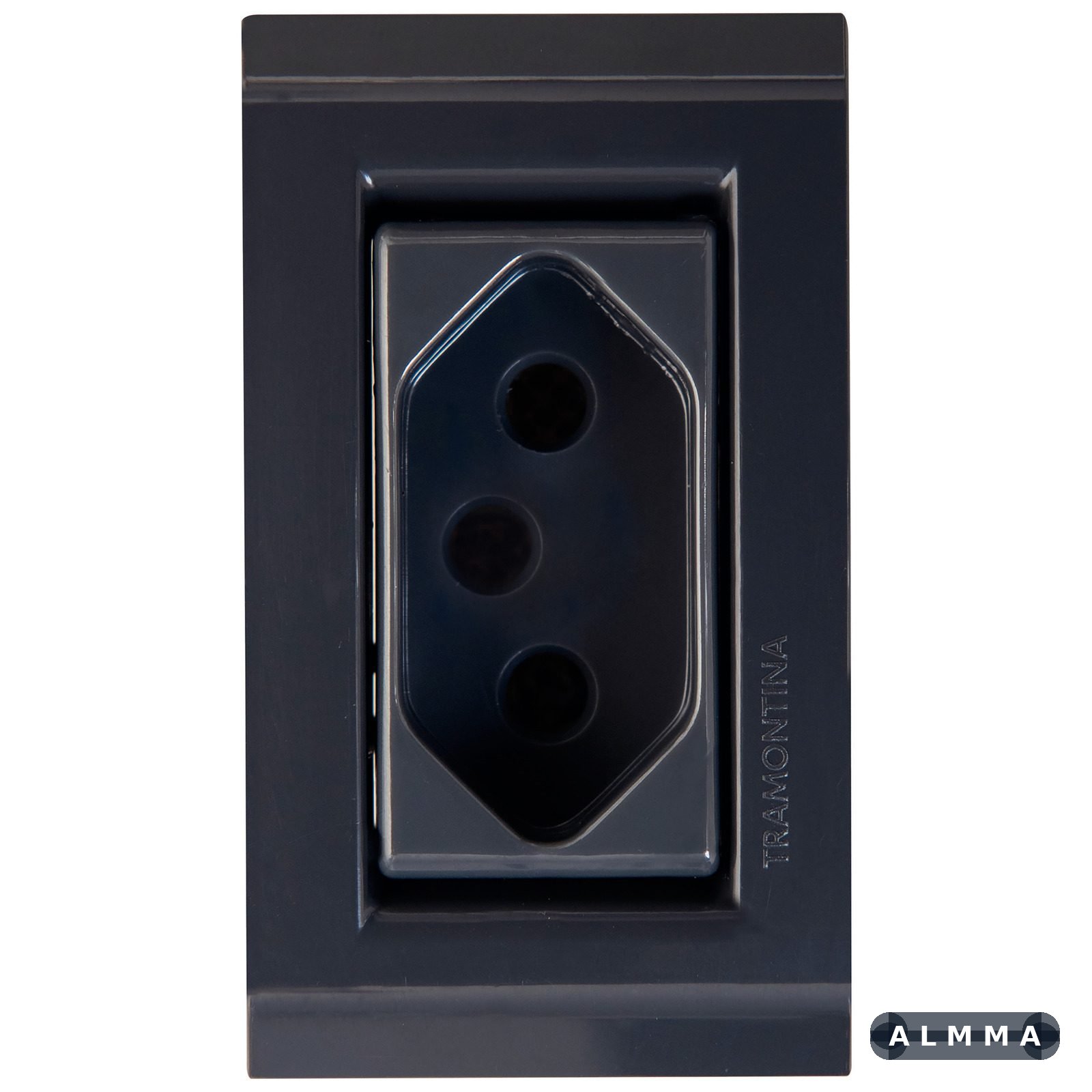 Conjunto para Móvel 1 Tomada 2P+T 10 A Tramontina Liz Grafite 10 UNIDADES EMB.MINIMA
