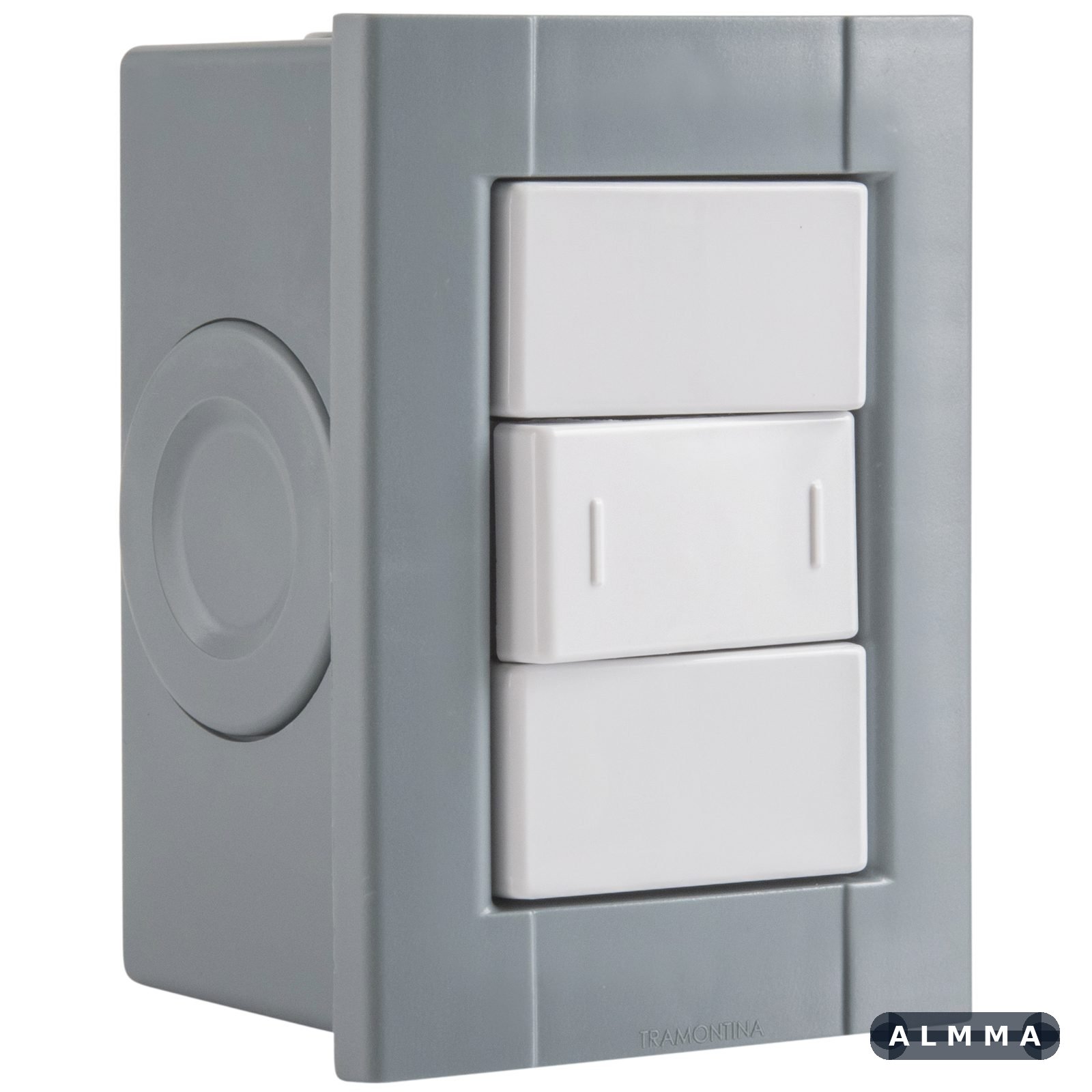 Conjunto de 1 Interruptor Paralelo Tramontina Plastibox Cor Cinza 10 A 250 V 12 UNIDADES EMB.MINIMA