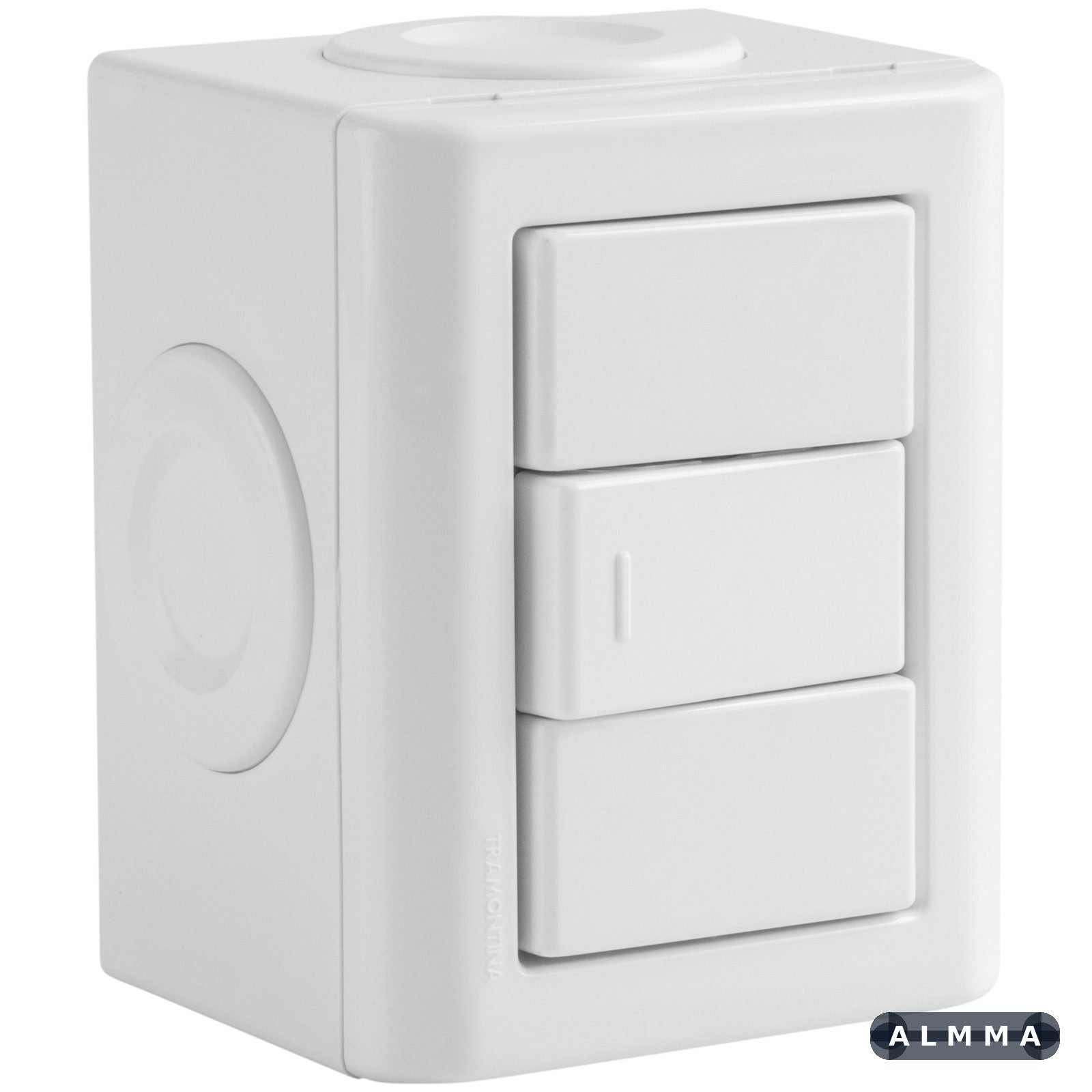 Conjunto Lizflex multiuso X branco c/1 interruptor simples 10A/250V Branco +3 Tampões 12 UNIDADES EMB.MINIMA