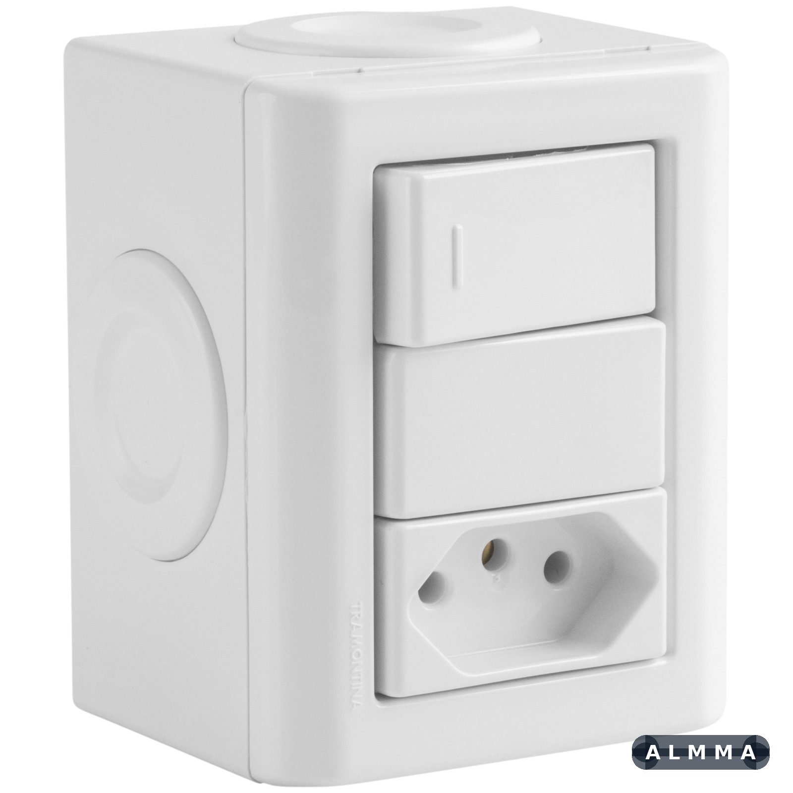 Conjunto Lizflex multiuso X br c/1 interruptor simples 10A/250V BR + 3 tampões 12 UNIDADES EMB.MINIMA