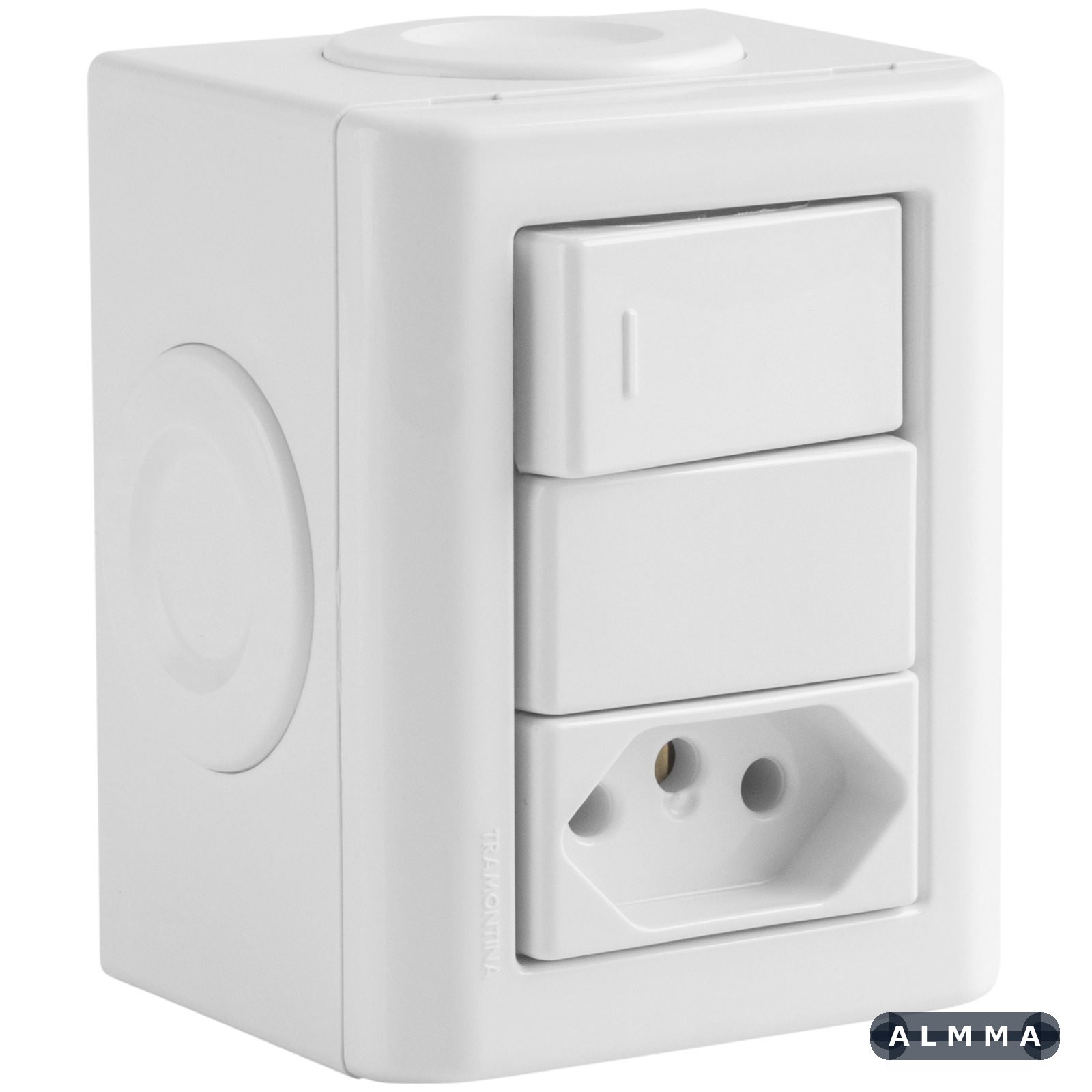 Conjunto Lizflex multiuso X br c/1 interruptor simples 10A/250V 1 tomada 2P+T 20A/250V BR + 3 tampões 12 UNIDADES EMB.MINIMA