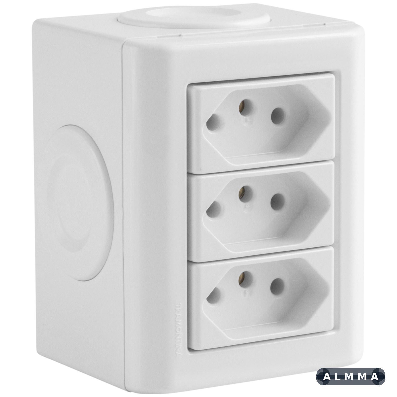Conjunto Lizflex multiuso X branco c/3 tomadas 2P+T 10A/250V brancas + 3 tampoes 12 UNIDADES EMB.MINIMA