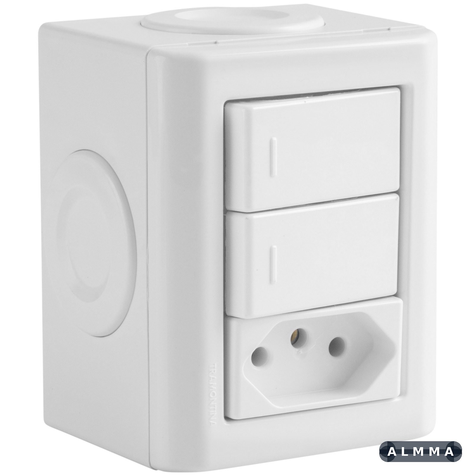 Conjunto Lizflex multiuso X br c/2 interruptor simples 10A/250V 1 tomada 2P+T 10A/250V BR + 3 Tampões 12 UNIDADES EMB.MINIMA