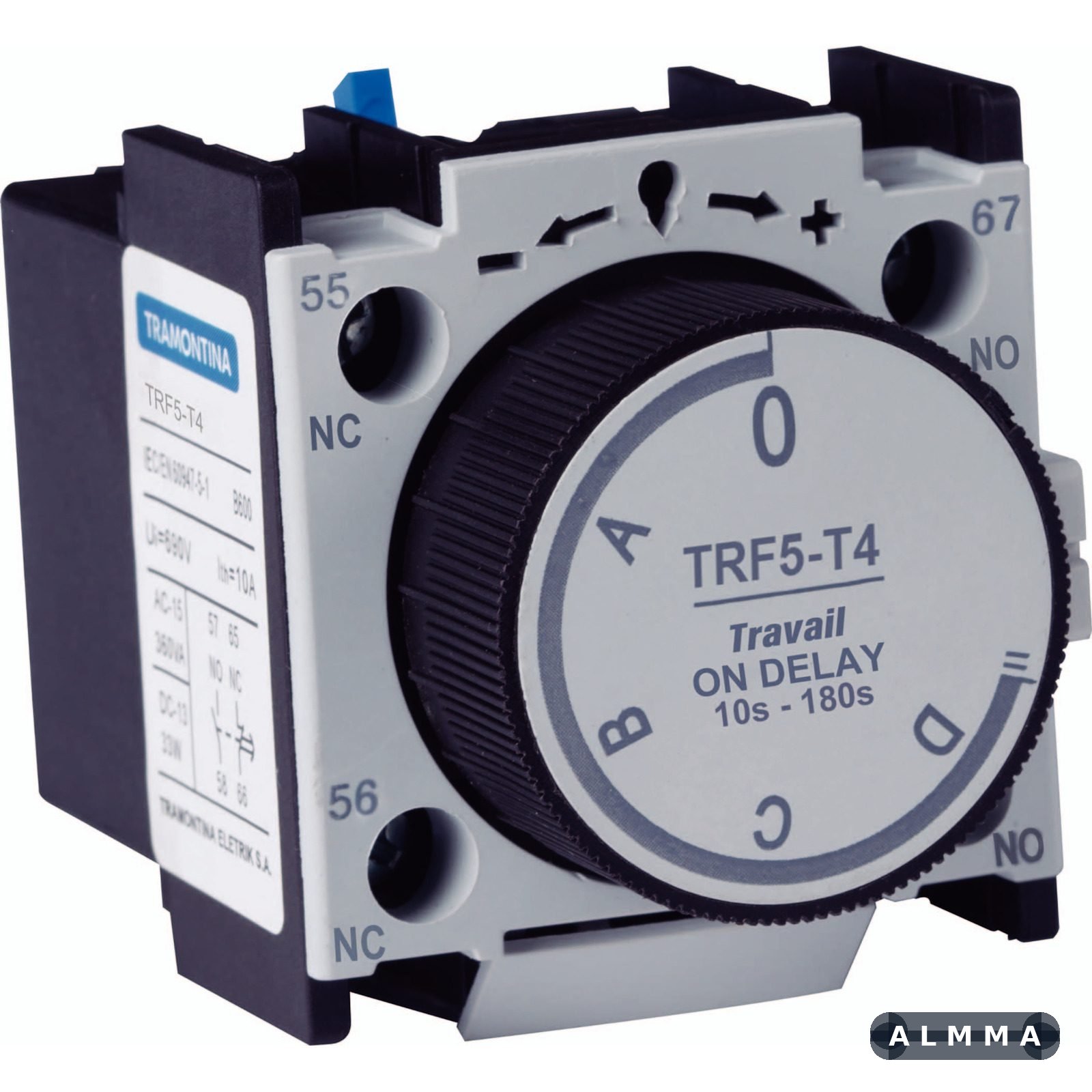 Bloco de Contato Temporizado Tramontina On Delay TRF5-T4 - 10 a 180s - 1NA+1NF 1 UNIDADES EMB.MINIMA