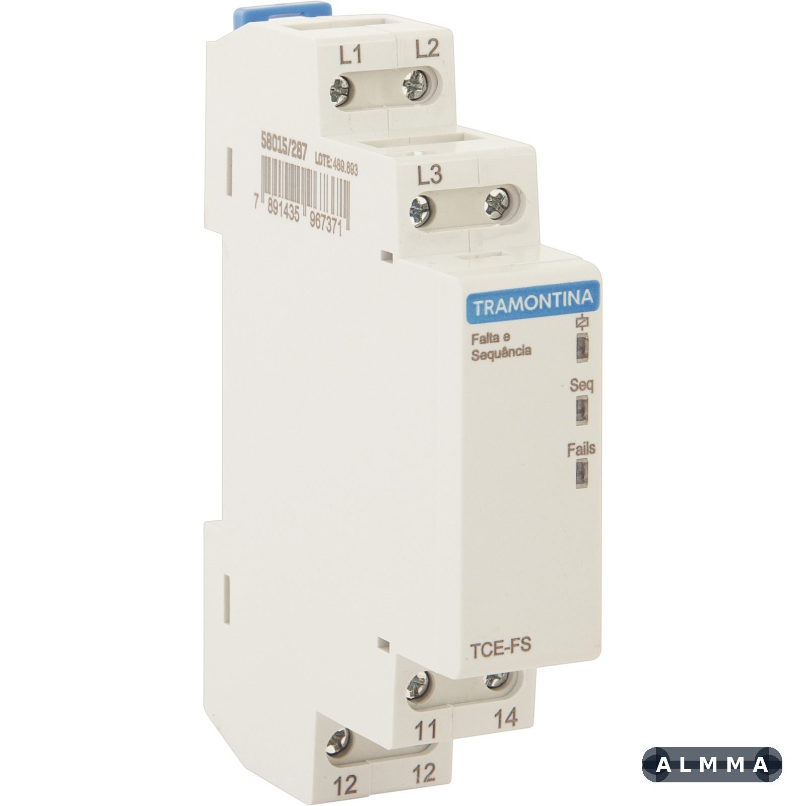 Relé de Monitoramento Tramontina Falta e Sequência de Fase a 208-480 V AC 8 A AC-1 ou 2 A AC-15 1 UNIDADES EMB.MINIMA