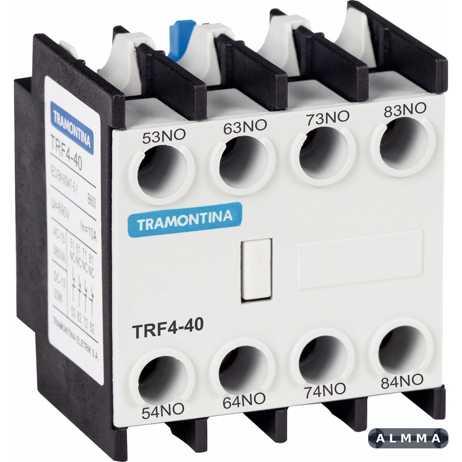 Contato Auxiliar Frontal para Contator Tramontina TRF4-40 4NA 10 UNIDADES EMB.MINIMA