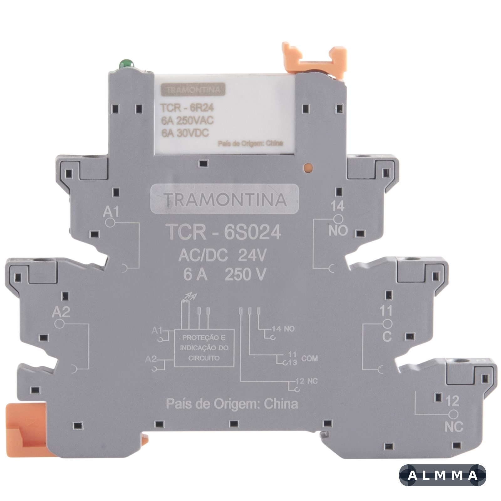 Relé de Interface Tramontina com Base Parafuso 24V AC/DC 6A 20 UNIDADES EMB.MINIMA