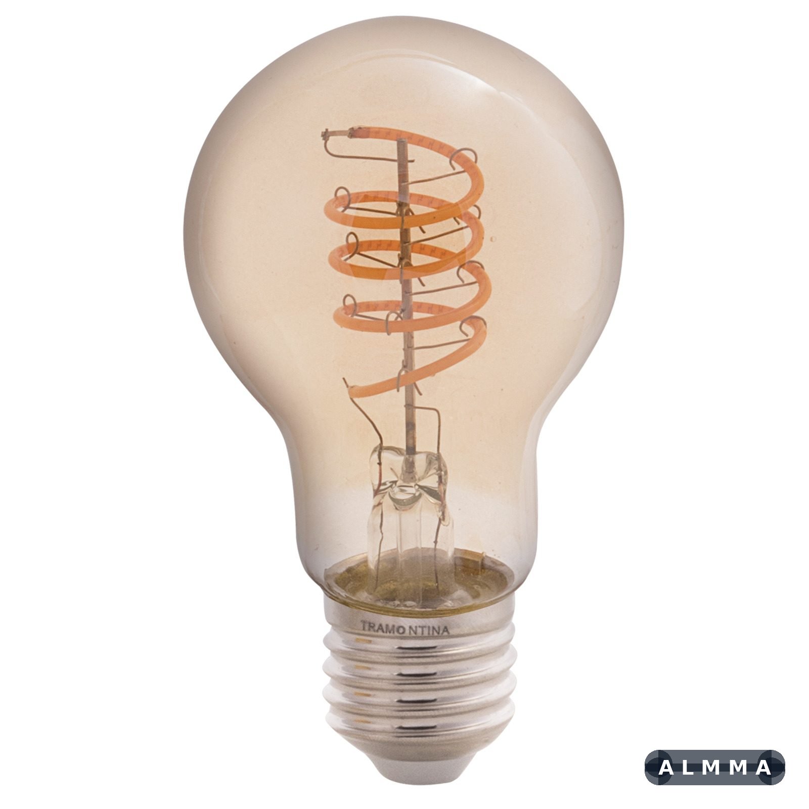 Lâmpada LED de Filamento Espiral Tramontina A60 4 W 2200 K Luz Amarela Âmbar 20 UNIDADES EMB.MINIMA