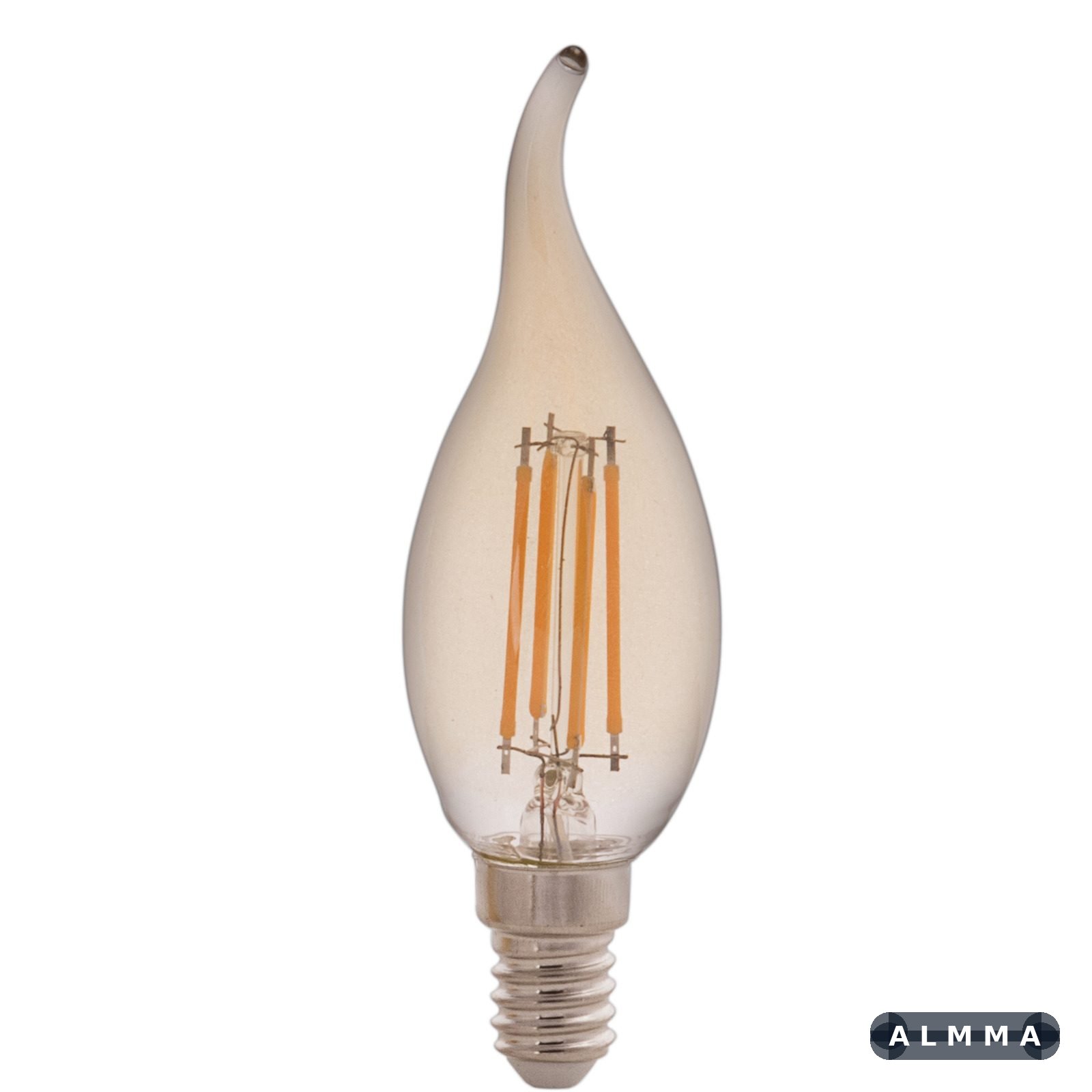 Lâmpada LED de Filamento Vela Chama Tramontina CF35 Base E14 4 W 2200 K Luz Amarela Âmbar 50 UNIDADES EMB.MINIMA
