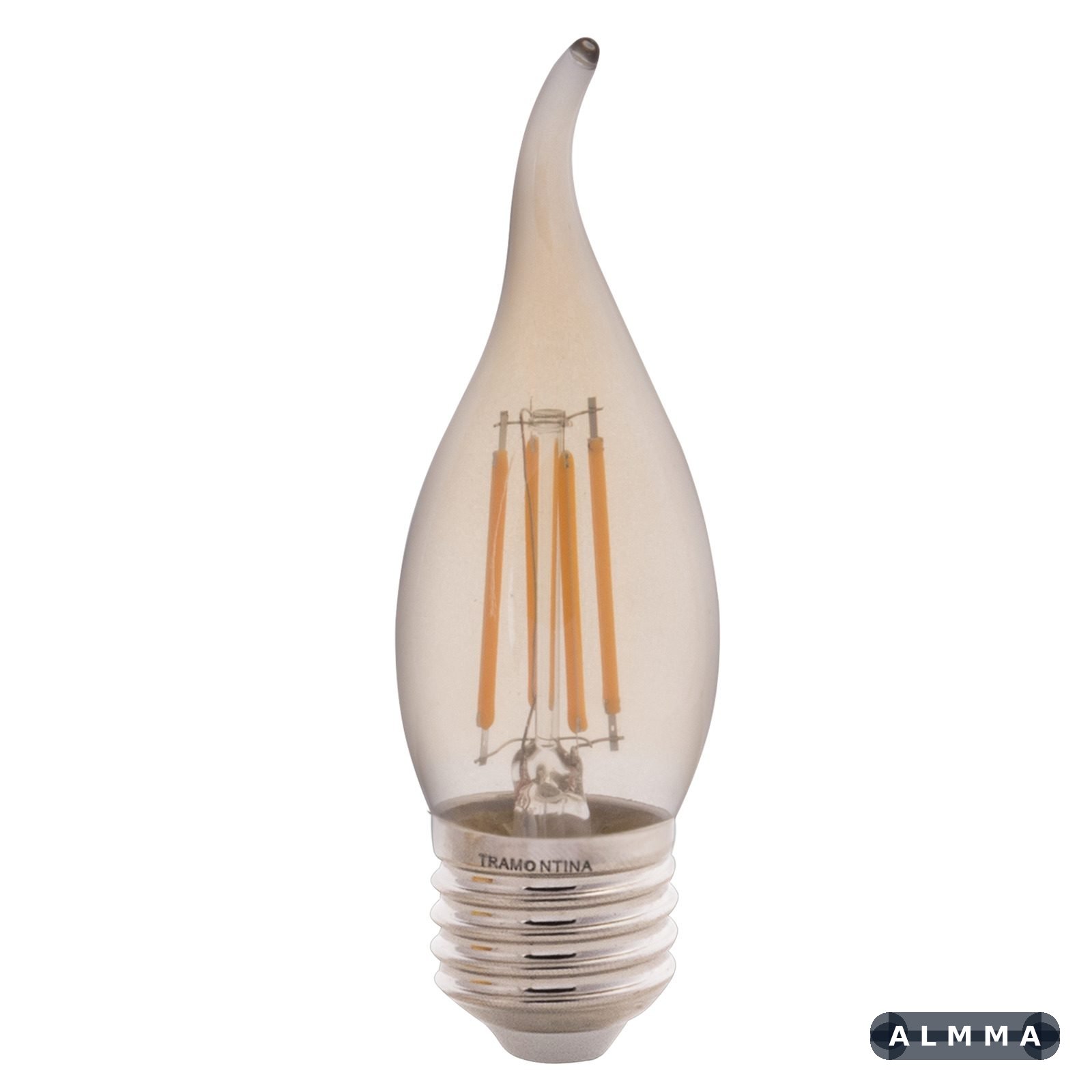 Lâmpada LED de Filamento Vela Chama Tramontina CF35 Base E27 4 W 2200 K Luz Amarela Âmbar 50 UNIDADES EMB.MINIMA