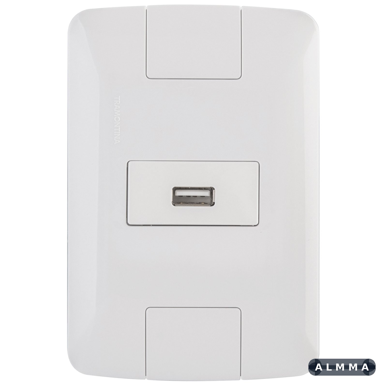 Conjunto 4x2 com 1 Tomada USB Brilho 1,5 A Bivolt Tramontina Aria Branco 20 UNIDADES EMB.MINIMA