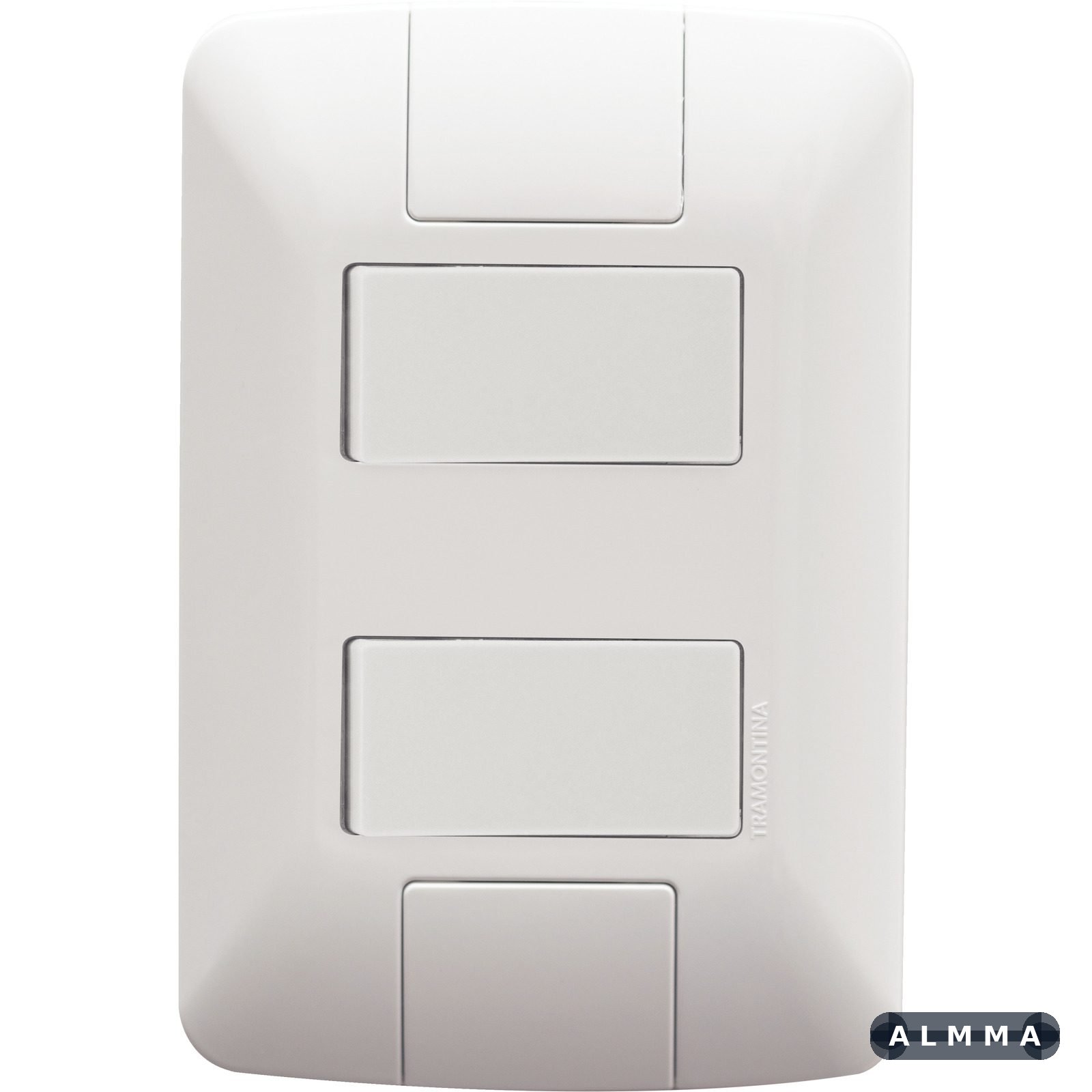 Conjunto 4x2 com 1 Interruptor Simples 6 A 250 V e 1 Interruptor Paralelo 6 A 250 V Tramontina Aria Branco 20 UNIDADES EMB.MINIMA