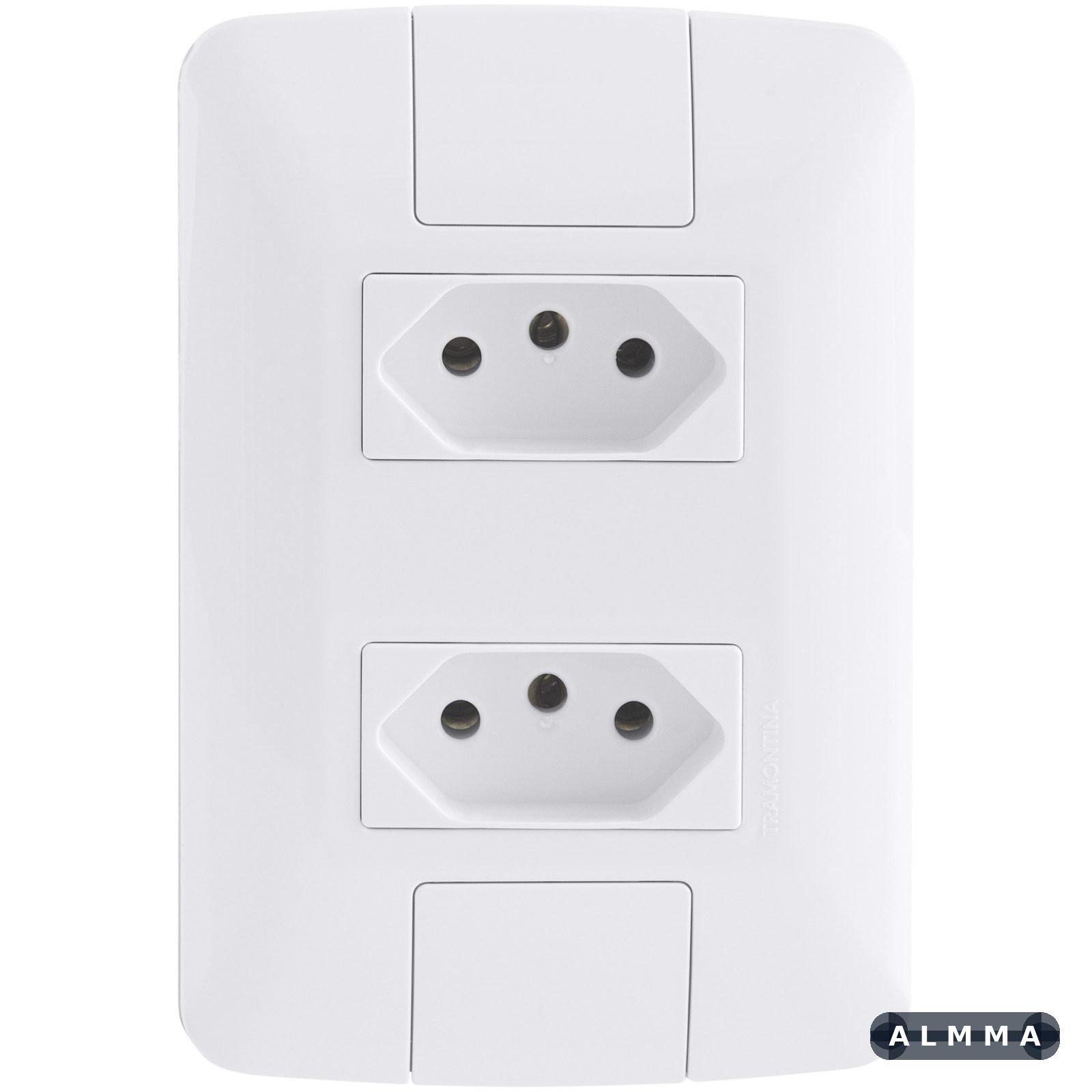 Conjunto 4x2 com 2 Tomadas 2P+T Tramontina Aria 10 A 250 V Branco 20 UNIDADES EMB.MINIMA