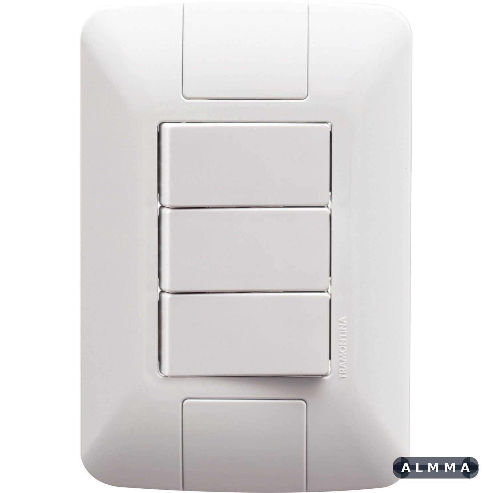 Conjunto 4x2 com 3 Interruptores Paralelos 6 A 250 V Tramontina Aria Branco 20 UNIDADES EMB.MINIMA