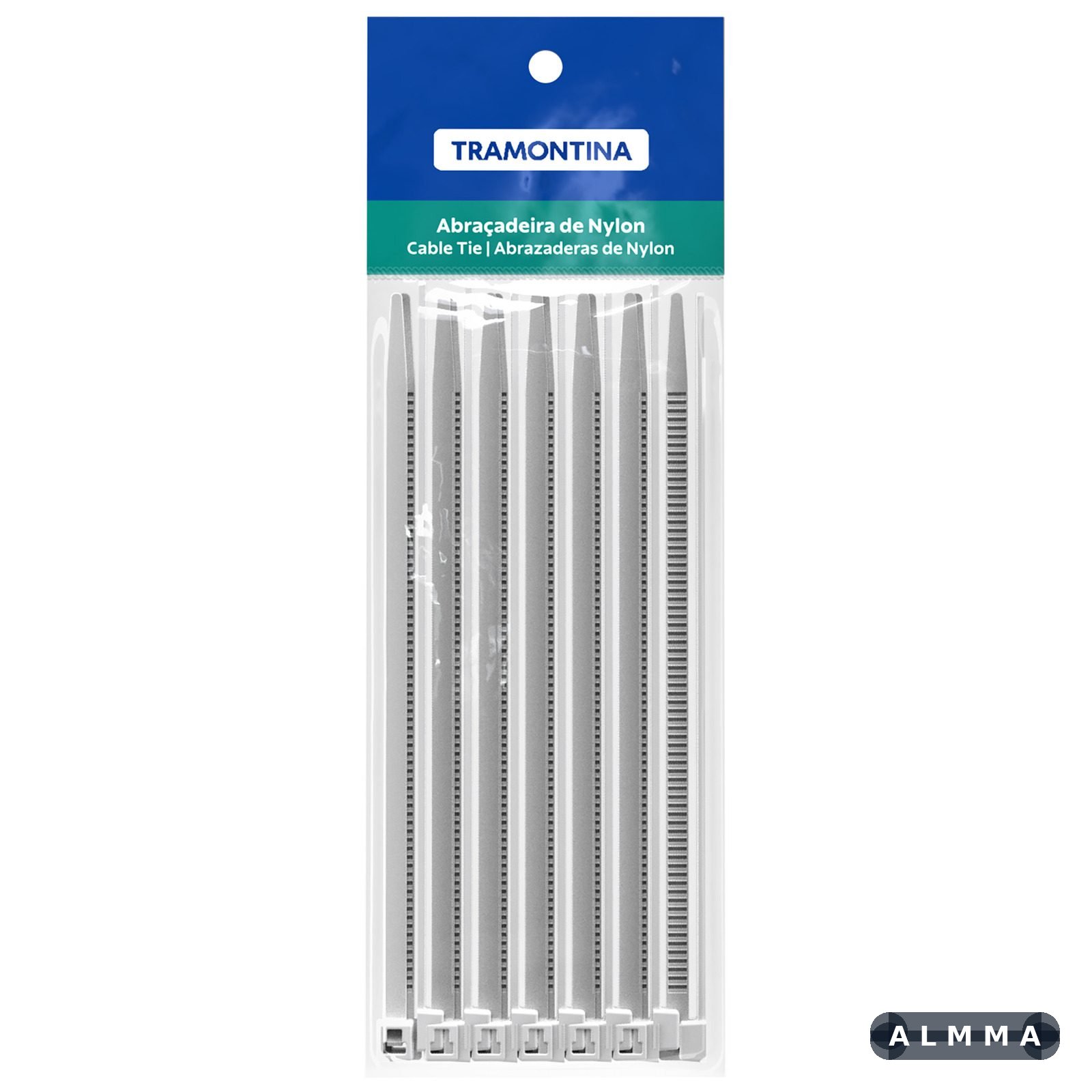 Abraçadeira de Nylon 295x4,6 mm Tramontina Branca, pacote com 30 unidades 20 UNIDADES EMB.MINIMA
