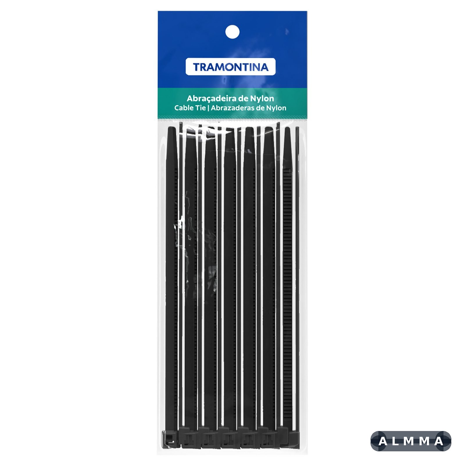 Abraçadeira de Nylon 190x3,4 mm Tramontina Preta, pacote com 30 unidades 20 UNIDADES EMB.MINIMA