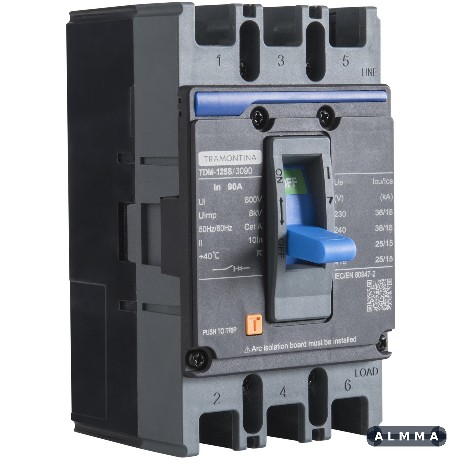 Disjuntor Caixa Moldada Tramontina TDM-125S 3P 90A 36kA 1 UNIDADES EMB.MINIMA