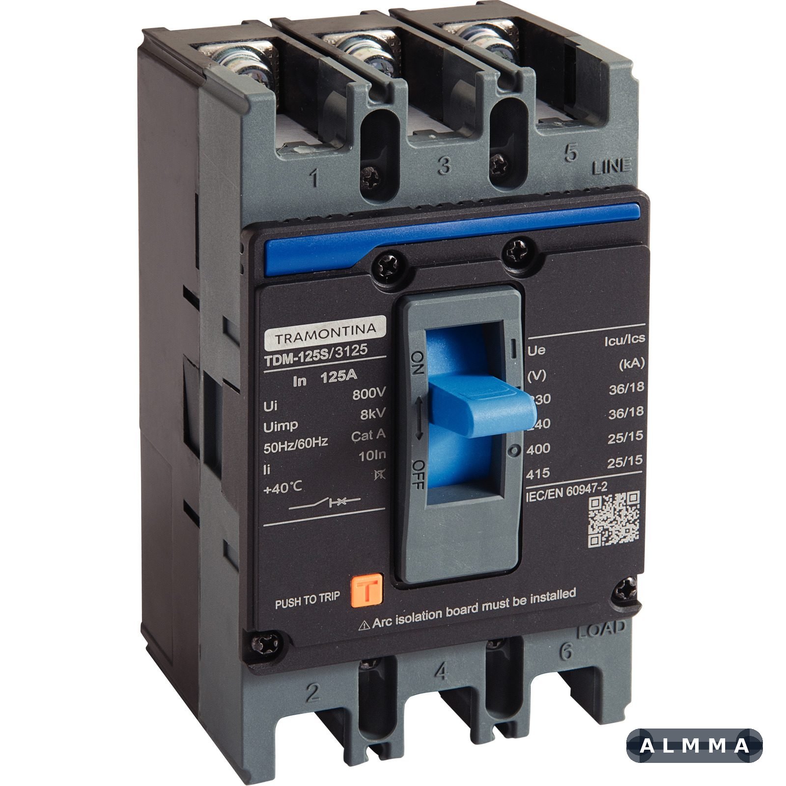 Disjuntor Caixa Moldada Tramontina TDM-125S 3P 125A 36kA 1 UNIDADES EMB.MINIMA