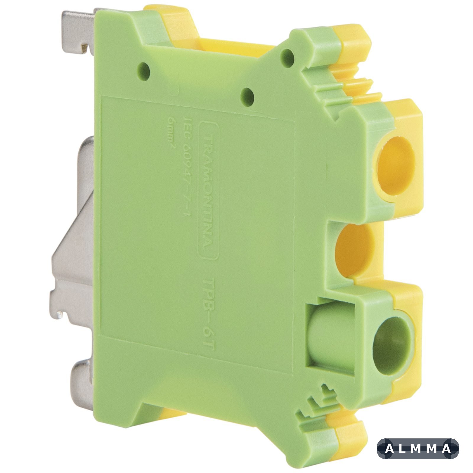 Borne de Conexão a Parafuso Verde/Amarelo 6 mm² Tramontina TPB-6T 50 UNIDADES EMB.MINIMA
