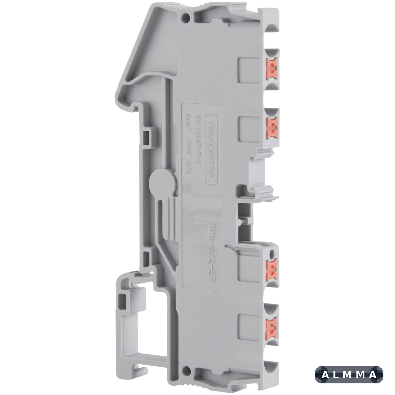 Borne de Conexão Push-In Cinza 4 mm² Duplo Tramontina TPB-4/2-2P 50 UNIDADES EMB.MINIMA